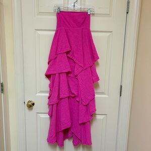 Free People Strapless Pink Layered Dress